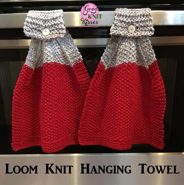 Loom Knit Hanging Kitchen Towel - GoodKnit Kisses