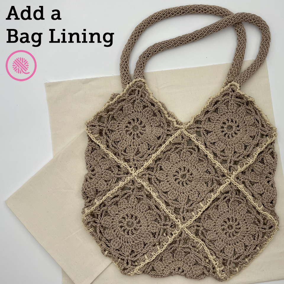 How to add a fabric lining to your crochet bag - video tutorial for  beginners