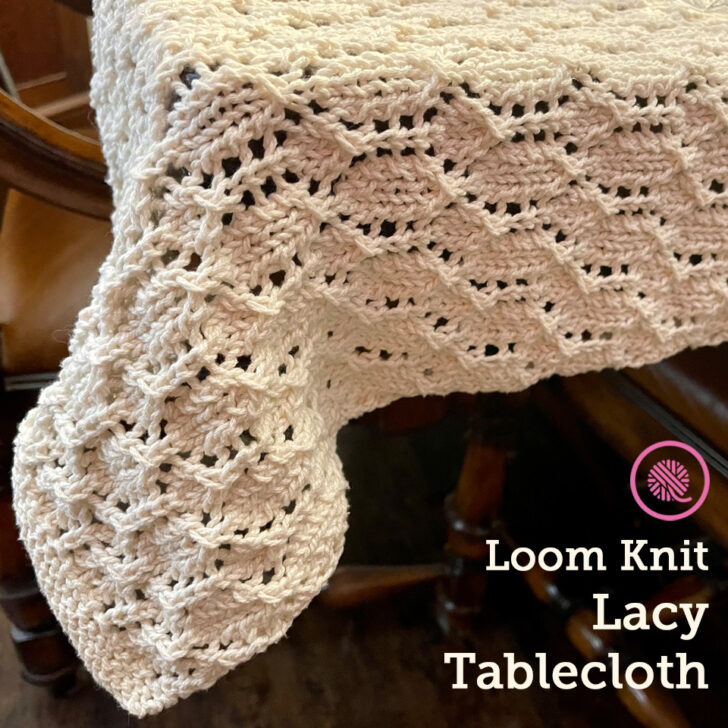 Beautiful Loom Knit Lacy Tablecloth