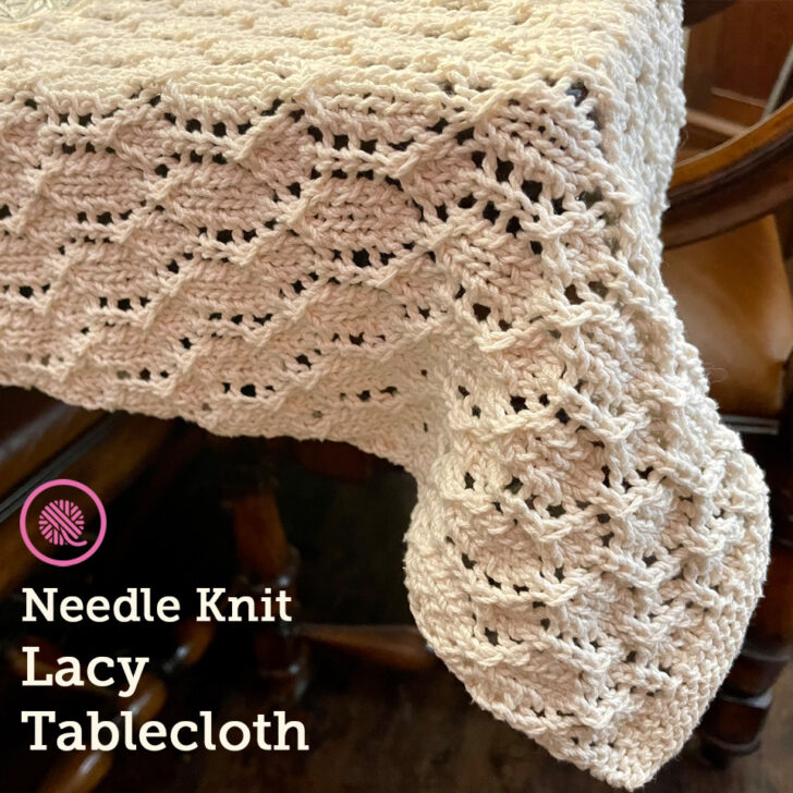 Gorgeous Needle Knit Lacy Tablecloth!