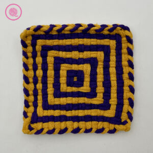 Woven Noughts and Crosses Potholder front