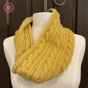 loom knit rope cable cowl