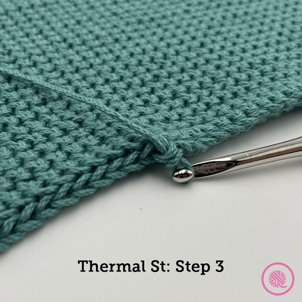 how to crochet the thermal stitch step 3