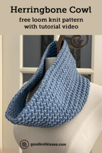 loom knit herringbone cowl pin