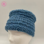 loom knit a bucket hat seed stitch brim