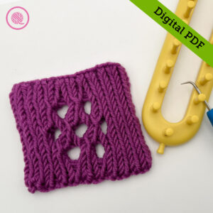 PDF: Loom Knit Double Knit Eyelet Square - Image 2