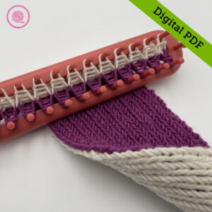 PDF: Loom Knit Double Knit 2 Color Scarf Pattern